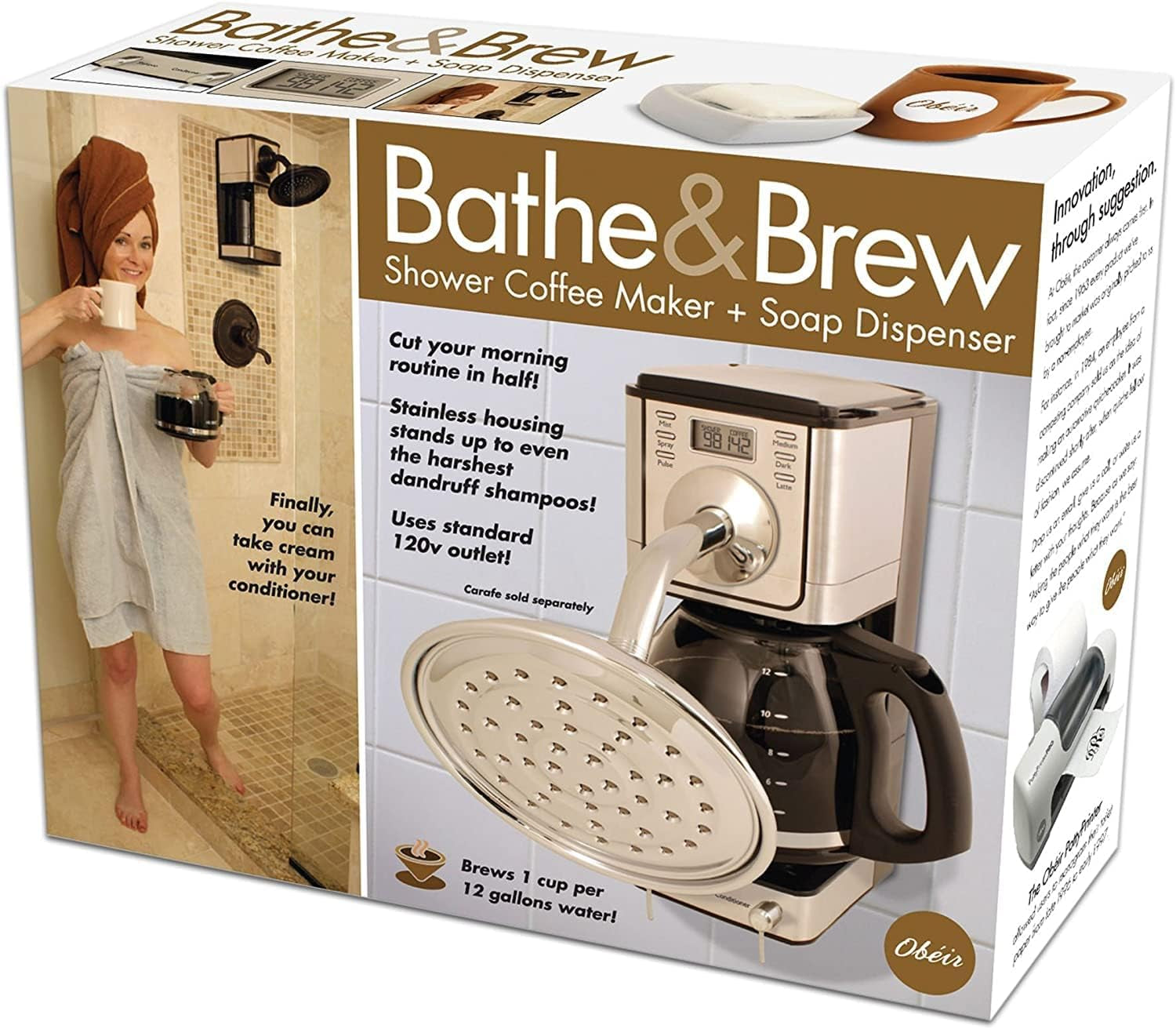 Prank-O Bathe & Brew Gag Gift Empty Box, Birthday Gift Box, Wrap Your Real Present in a Convincing and Funny Fake Gift Box, Practical Joke for Birthday Presents, Holidays, Parties