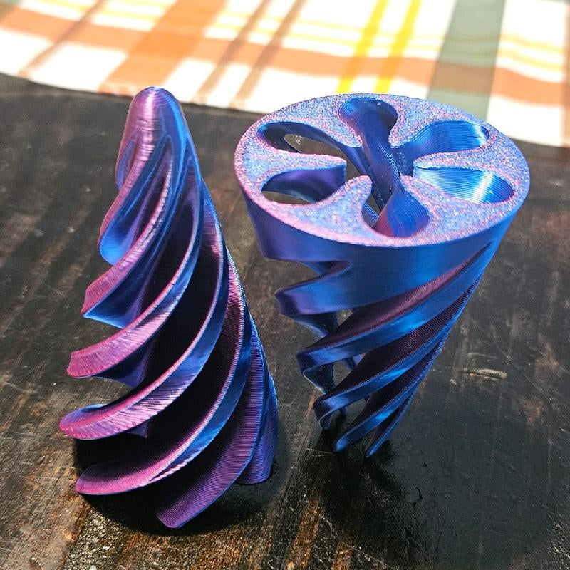 Awesome Interlocking Spiral 3D Printed Toy in Iridescent Colors