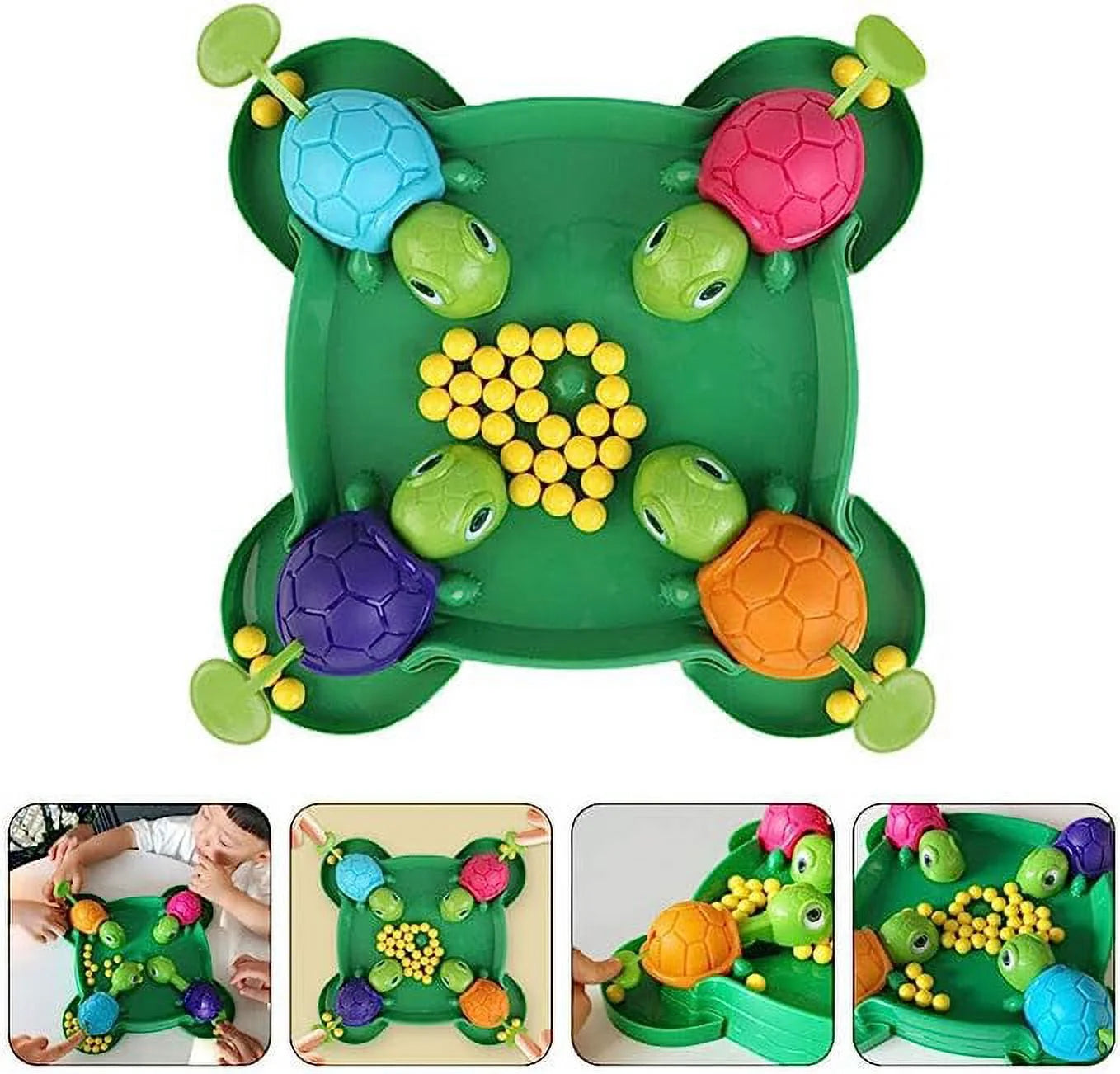 Hungry Turtle Board Game Hungry Hungry Hippos Tabletop Game Tortoise Eat Bean Preschool Intelligent Educational Toy for Outdoors Travel Family Game, Intense Game of Quick Reflexes