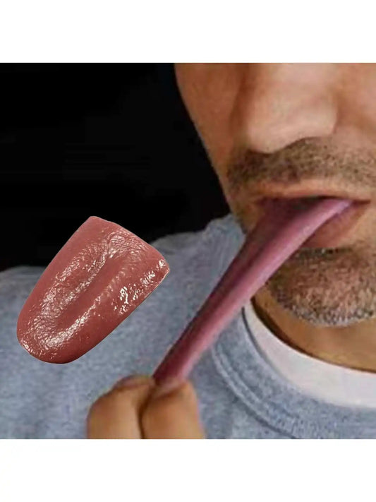 1Pc-Hot Horror Funny Tricks Whole Person False Simulation Rubber Tongue Prank Maker Trick Kids Boy Toys Halloween Prank Silicone