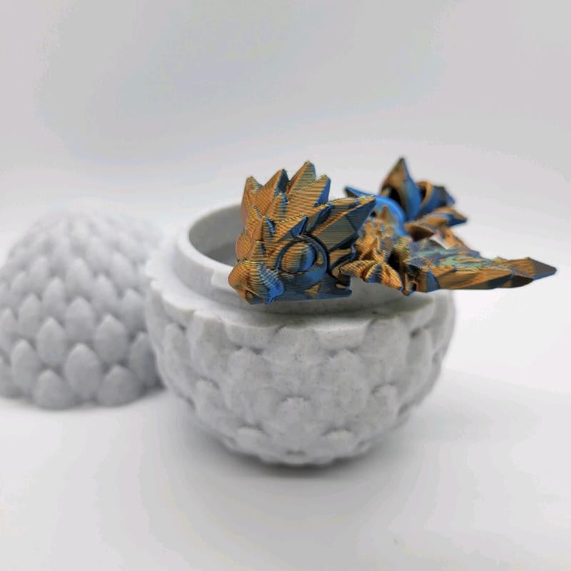 Dragon and Dragon Egg | Mystery | Articulated 3D Printed Color Changing | Christmas Stocking Stuffer | Gift Idea Present | Fidget Toy Kids Teens Adults Christmas Gift Ideas Boy Girl