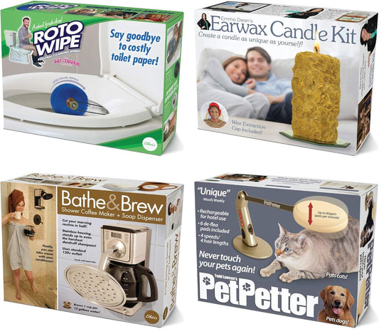 Prank Gift Box Bundle Set 2, 4 Unique Gift Boxes, Wrap Your Real Present in a Funny Authentic Prank-O Gag Present Box, Medium-Sized Novelty Gifting Box for Pranksters