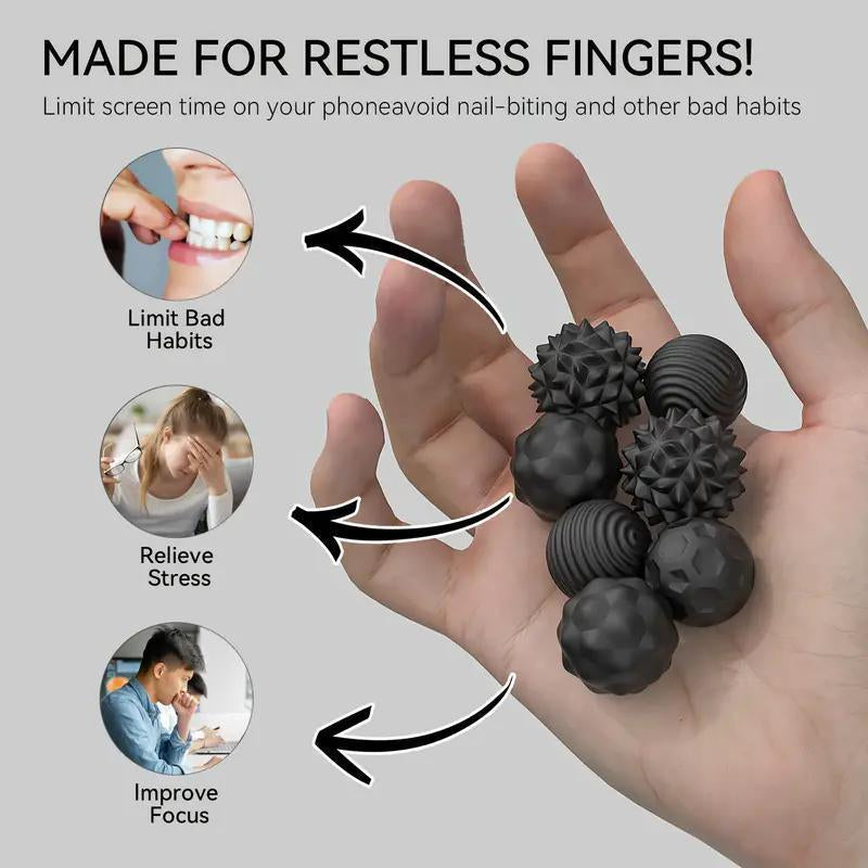 8-Pack Silicone Fidget Ball Suit-Adult and Children Stress Relief and Anxiety Toys-Soft Elastic Sensory Fidget Toys-Quiet Office/Classroom Desk Toys-Multiple Colors (Great Gift for ADHD and Attention)