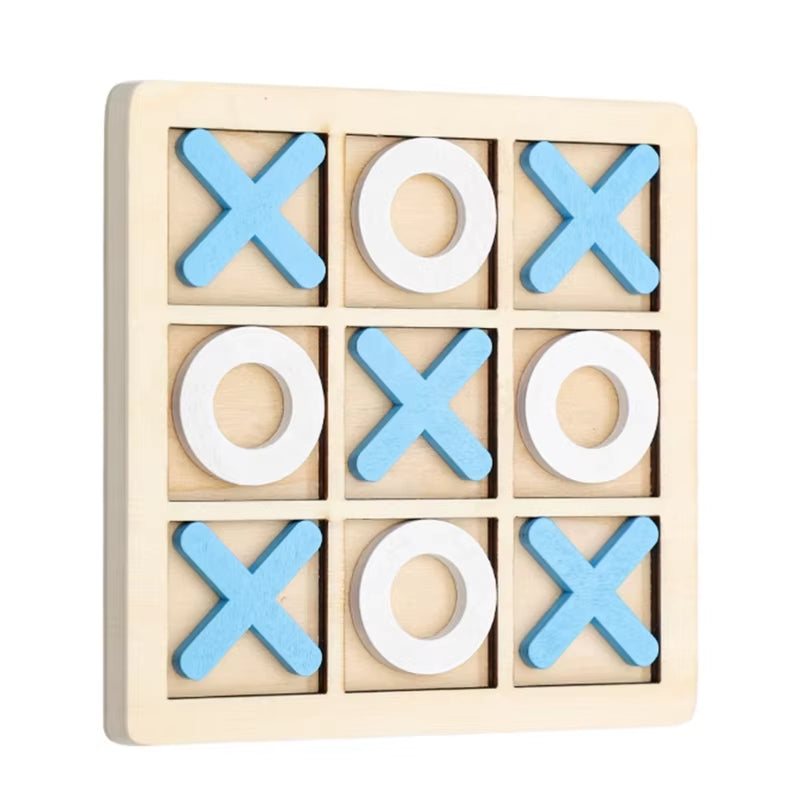 Board Game Toy Leisure Parent-Child Interaction Game Noughts and Crosses Game Wooden Board Puzzle Game Educational Toy