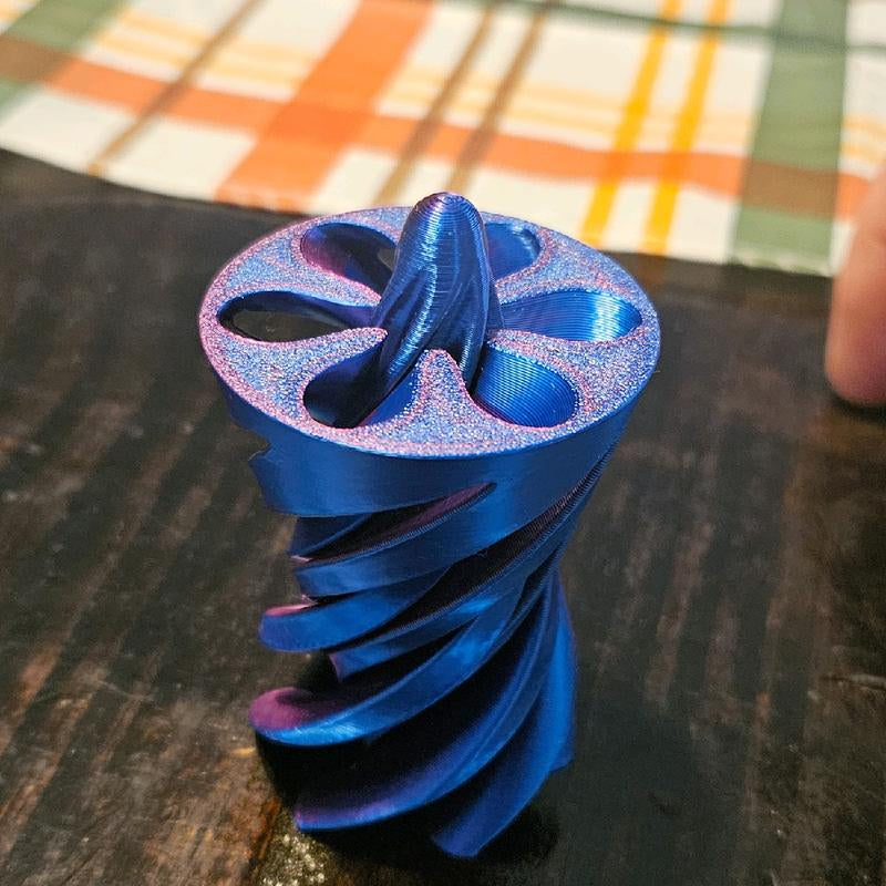 Awesome Interlocking Spiral 3D Printed Toy in Iridescent Colors