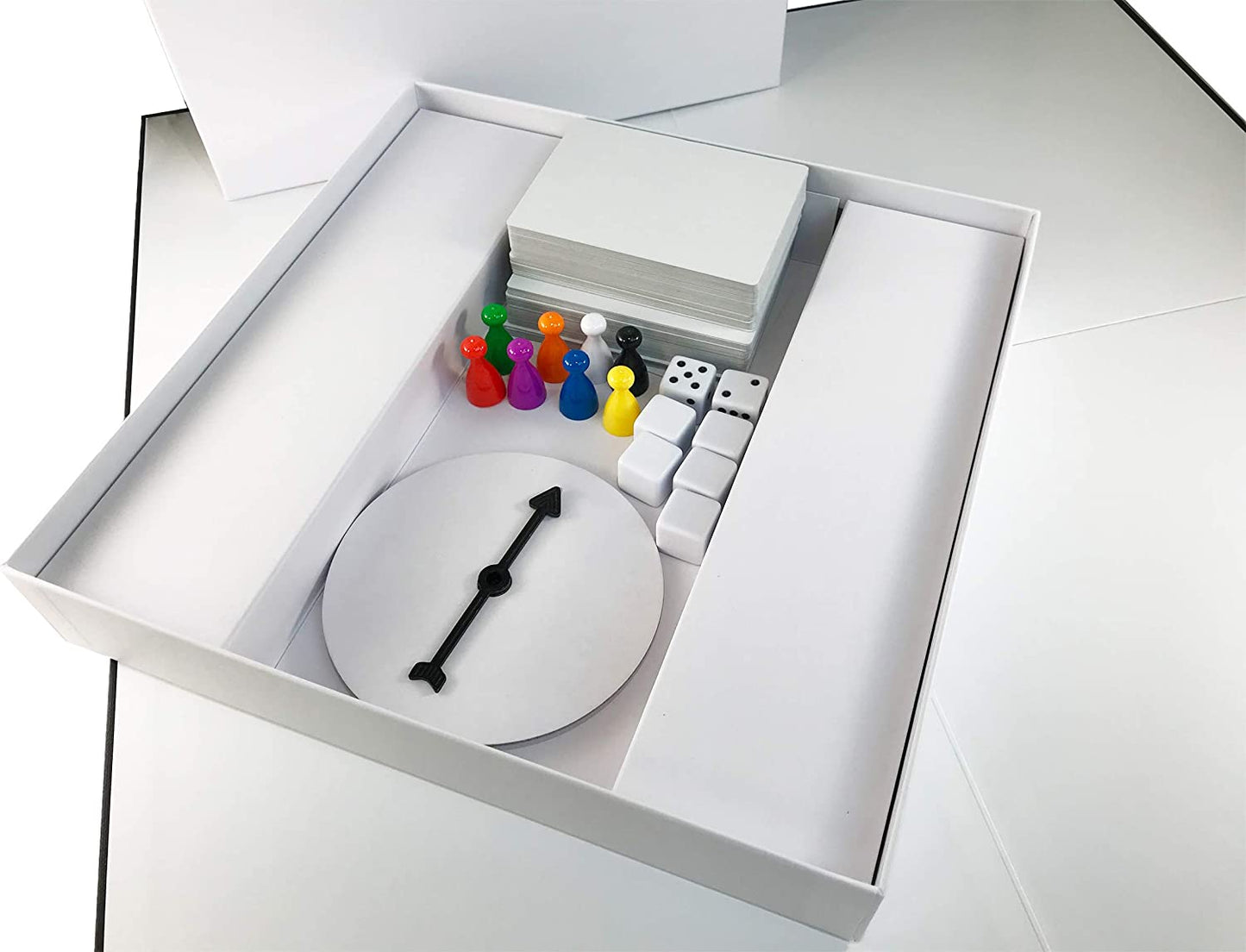 Create Your Own Board Game Set – DIY Kit with Blank Game Board, Game Pieces, Blank Cards, Dice, Spinner – Build Your Own Game for Family Board Games