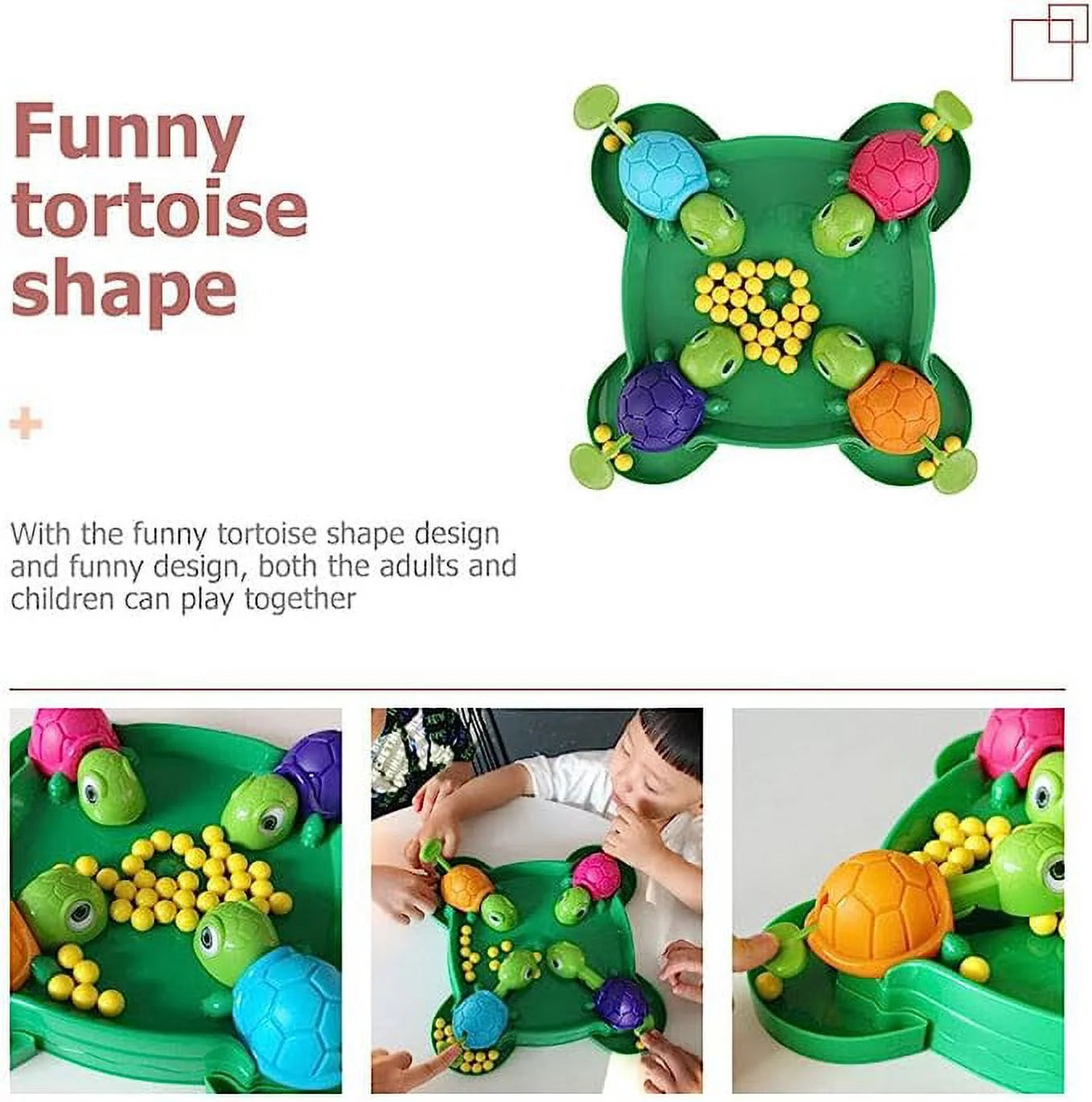 Hungry Turtle Board Game Hungry Hungry Hippos Tabletop Game Tortoise Eat Bean Preschool Intelligent Educational Toy for Outdoors Travel Family Game, Intense Game of Quick Reflexes