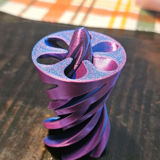 Awesome Interlocking Spiral 3D Printed Toy in Iridescent Colors