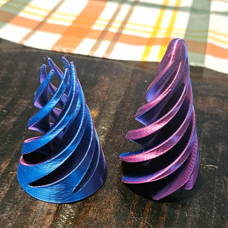 Awesome Interlocking Spiral 3D Printed Toy in Iridescent Colors