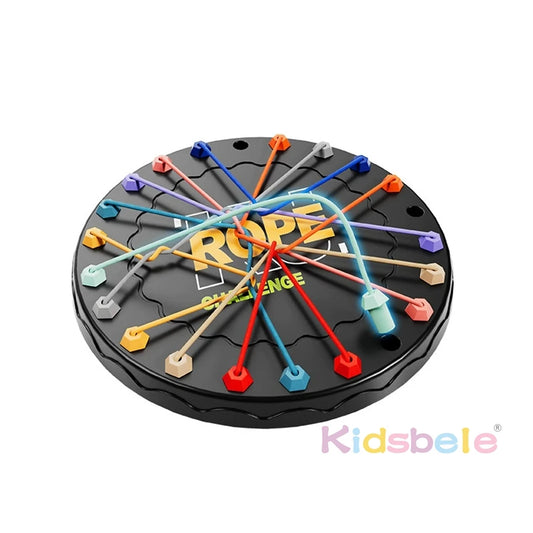 Rope Challenge Game Table Logic Puzzle Board Game for Kids & Brain Training String Lacing Toys Brain Teaser Fine Motor Skill Toy