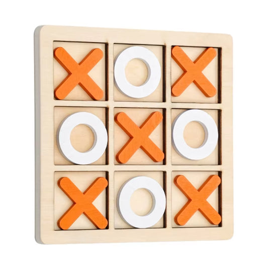 Board Game Toy Leisure Parent-Child Interaction Game Noughts and Crosses Game Wooden Board Puzzle Game Educational Toy