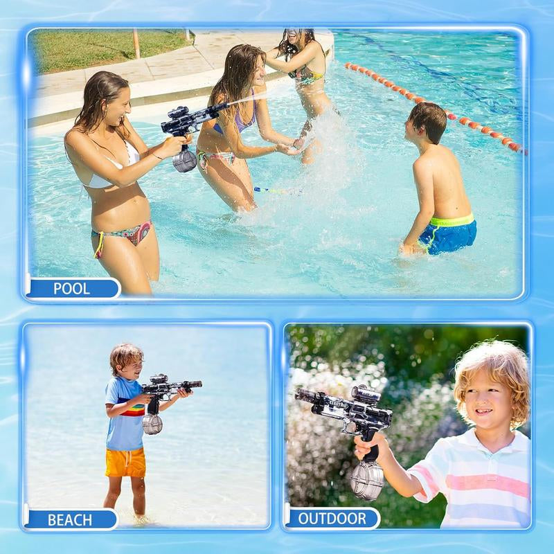 Electric Water Blaster for Adults Kids, Automatic Squirt Blaster with a Long Range of up to 26-30 Ft, LED Light Large Capacity Battle Blaster Fully Auto Water Blaster (Blue)