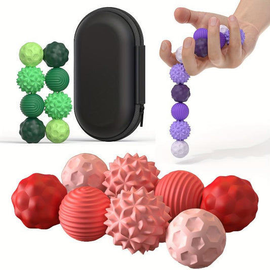 8-Pack Silicone Fidget Ball Suit-Adult and Children Stress Relief and Anxiety Toys-Soft Elastic Sensory Fidget Toys-Quiet Office/Classroom Desk Toys-Multiple Colors (Great Gift for ADHD and Attention)