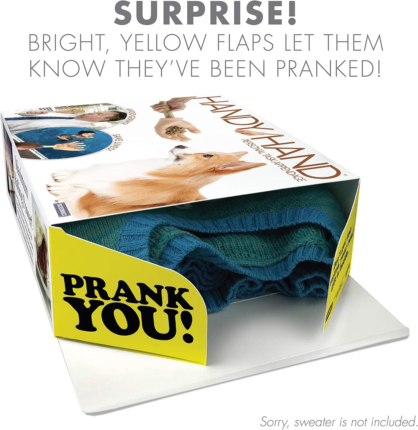 , Handy Hand Prank Gift Box, Wrap Your Real Present in a Funny Authentic Prank-O Gag Present Box | Novelty Gifting for Pranksters