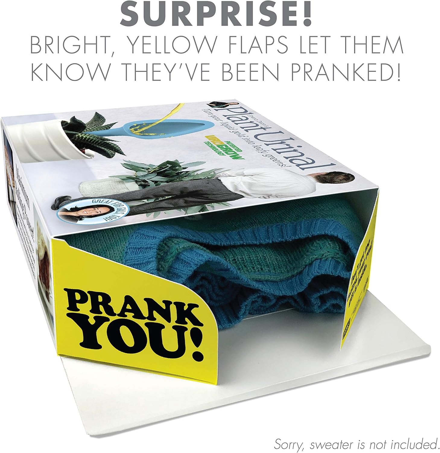 , Plant Urinal Prank Gift Box, Wrap Your Real Present in a Funny Authentic Prank-O Gag Present Box | Novelty Gifting Box for Pranksters