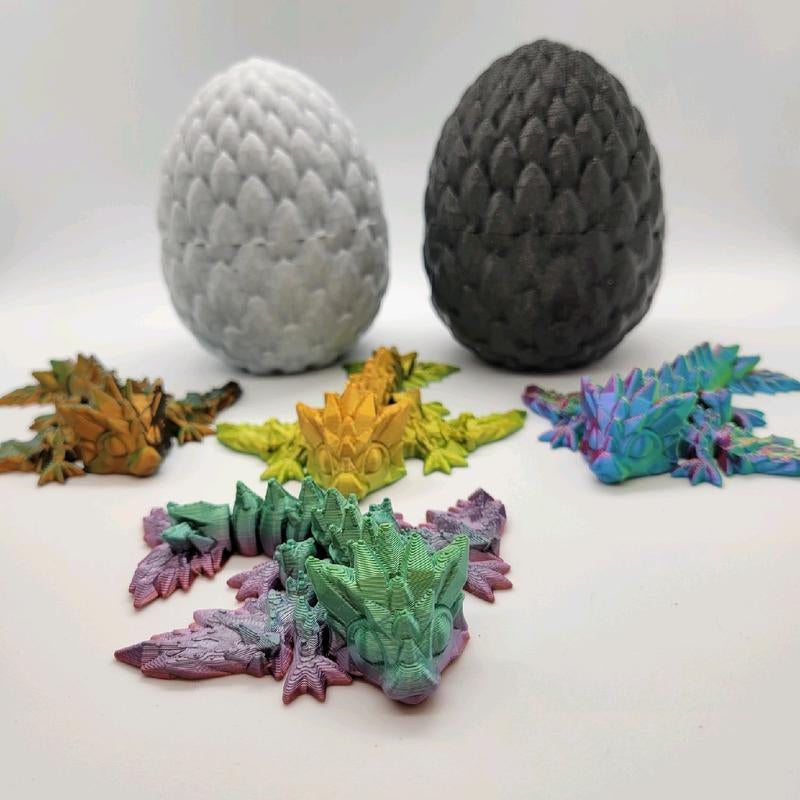 Dragon and Dragon Egg | Mystery | Articulated 3D Printed Color Changing | Christmas Stocking Stuffer | Gift Idea Present | Fidget Toy Kids Teens Adults Christmas Gift Ideas Boy Girl