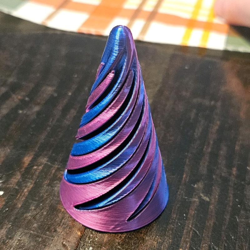 Awesome Interlocking Spiral 3D Printed Toy in Iridescent Colors