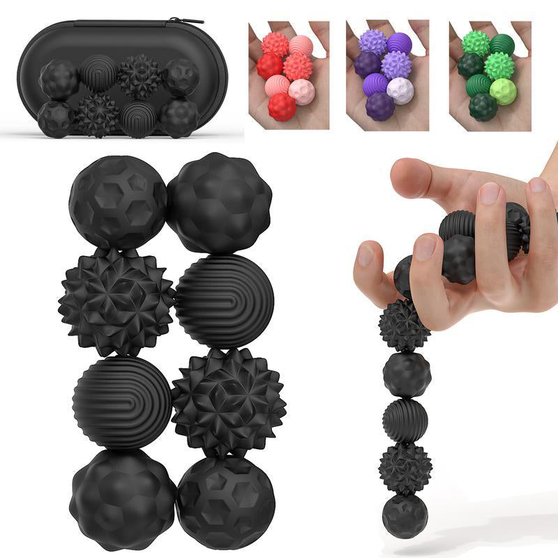 8-Pack Silicone Fidget Ball Suit-Adult and Children Stress Relief and Anxiety Toys-Soft Elastic Sensory Fidget Toys-Quiet Office/Classroom Desk Toys-Multiple Colors (Great Gift for ADHD and Attention)